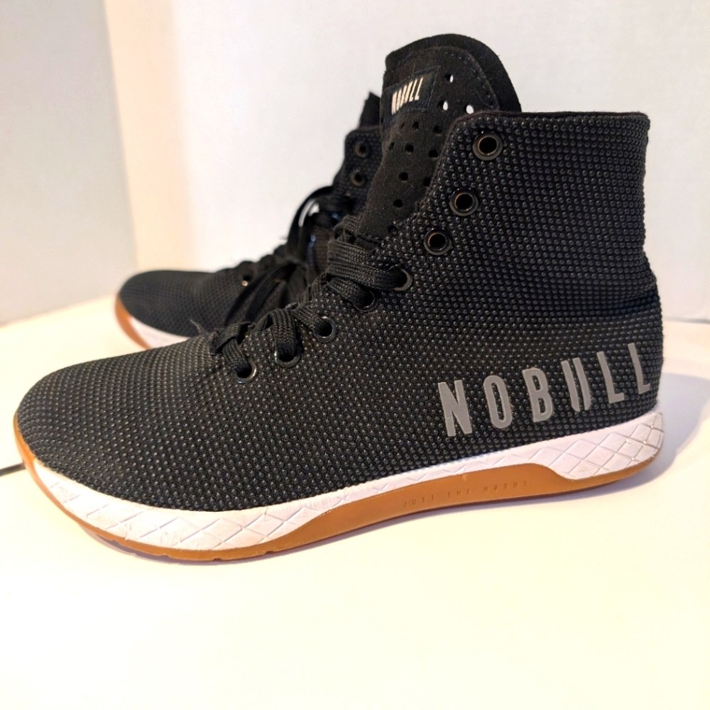 NOBULL High Top‎ Outwork Black White Gum Trainer (Men’s 6.5) Women's 8